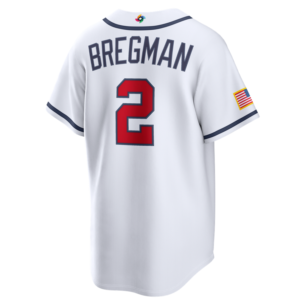 Men's USA Baseball Alex Bregman White 2026 World Baseball Classic Home Stadium Jersey