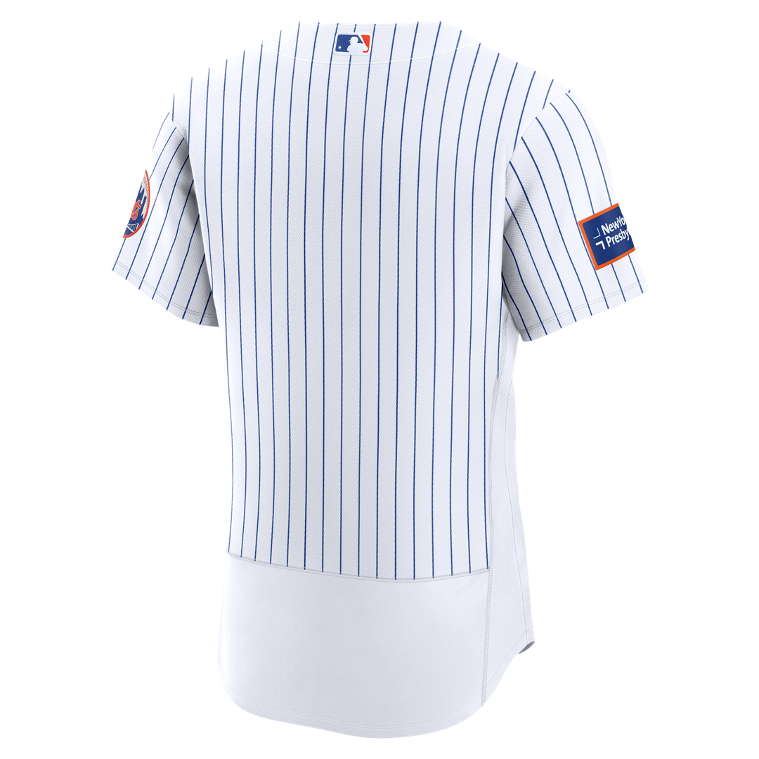 Men's New York Mets White Home Sponsor Patch Jersey
