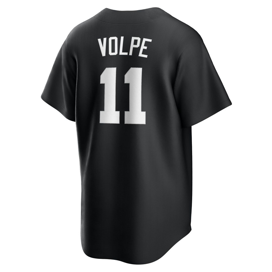 Men's New York Yankees Anthony Volpe Black Fashion Replica Player Jersey