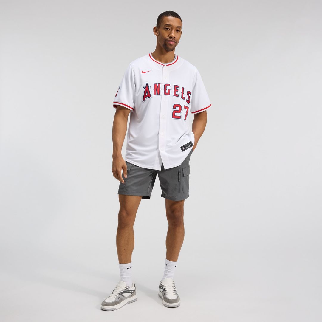 Men's Los Angeles Angels Mike Trout White Home Player Jersey
