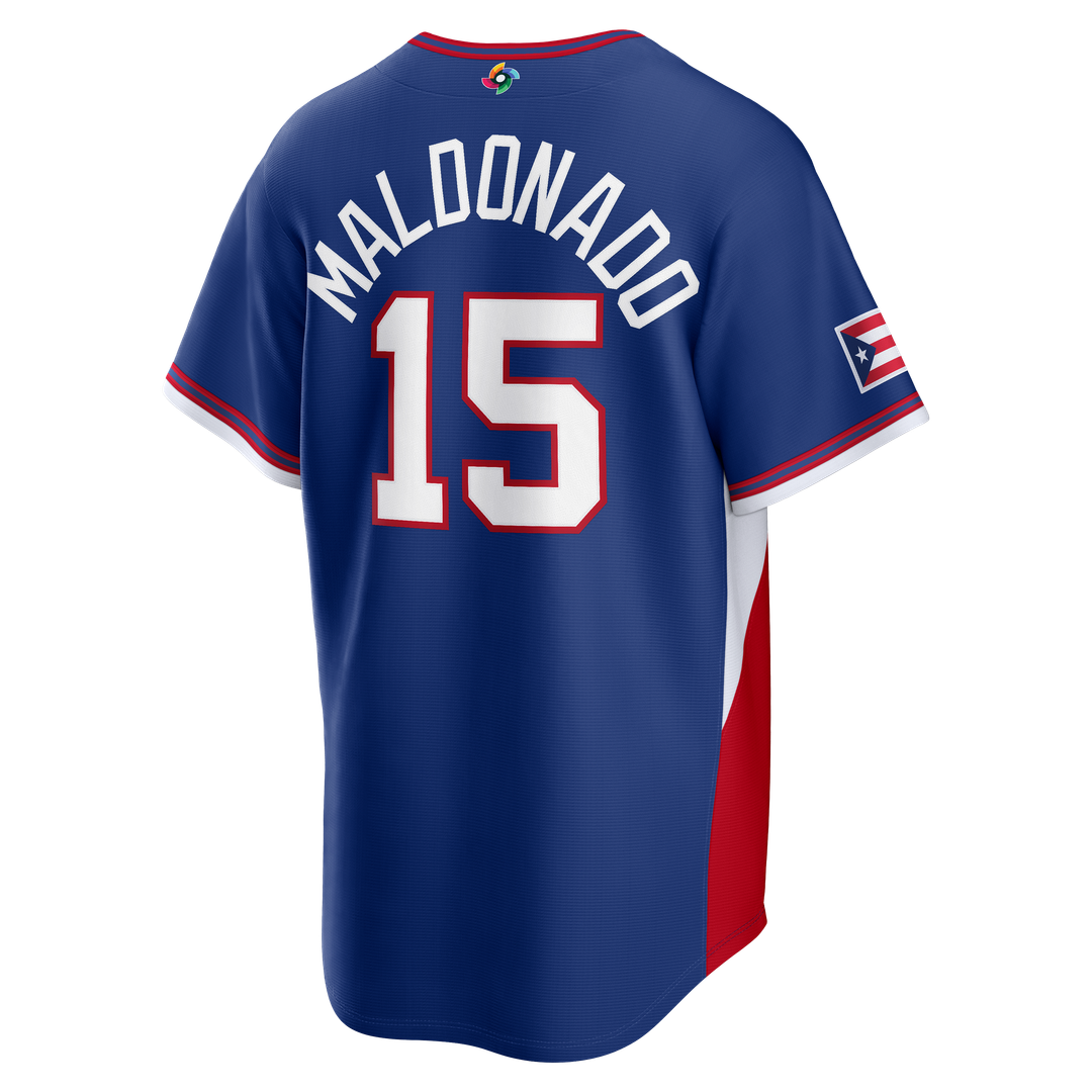 Men's Puerto Rico Baseball Martín Maldonado Royal 2026 World Baseball Classic Road Stadium Jersey