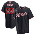 Men's Washington Nationals James Wood Navy Alternate Replica Jersey