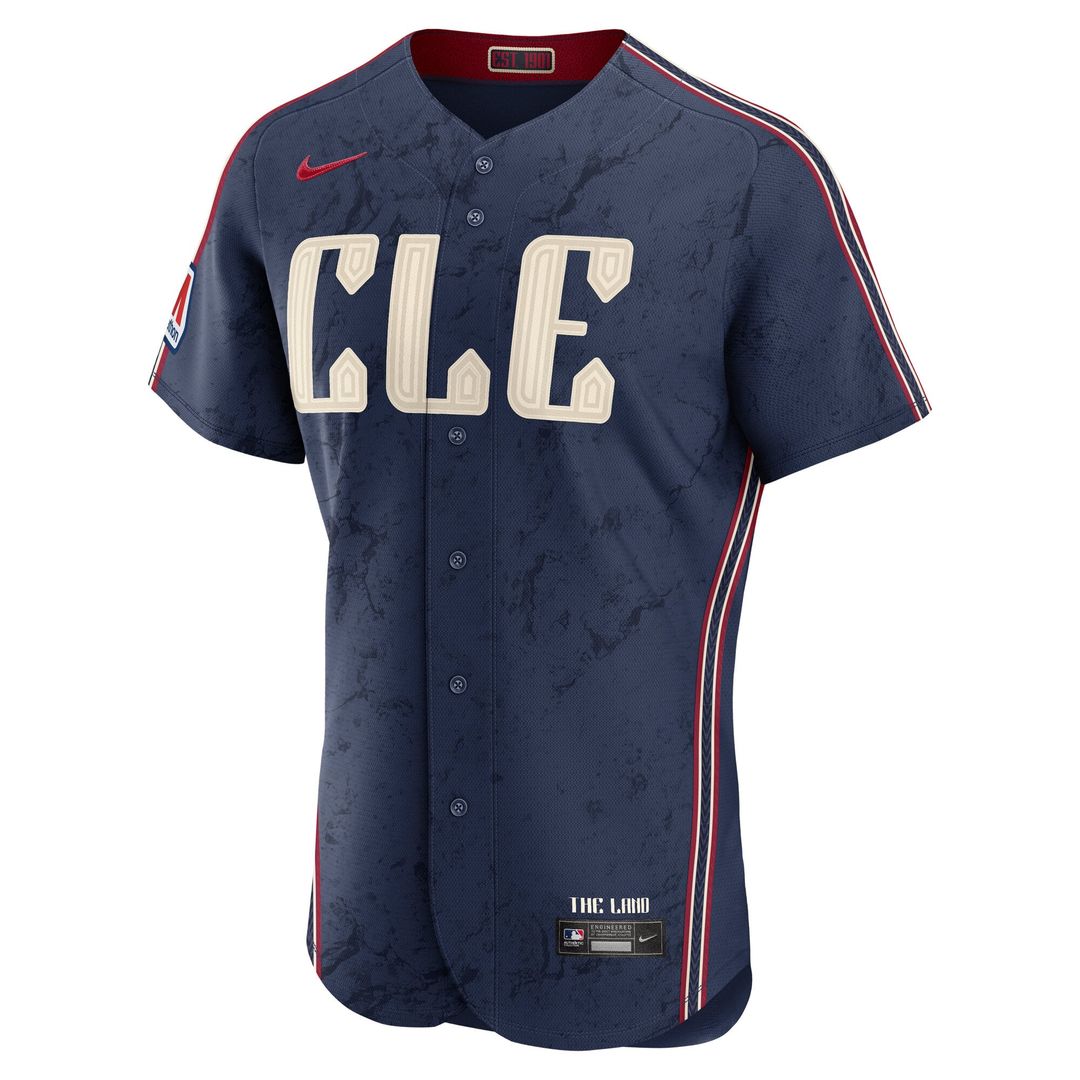 Men's Cleveland Guardians Navy City Connect Sponsor Patch Jersey
