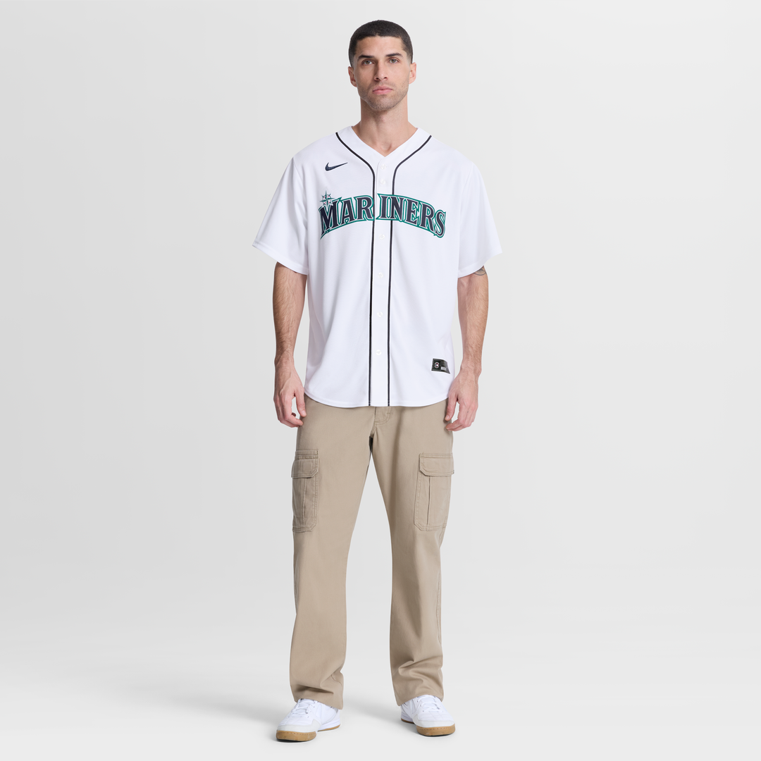 Men's Seattle Mariners Colt Emerson White Home Replica Jersey