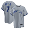Men's Kansas City Royals Bobby Witt Jr. Gray Road Replica Jersey