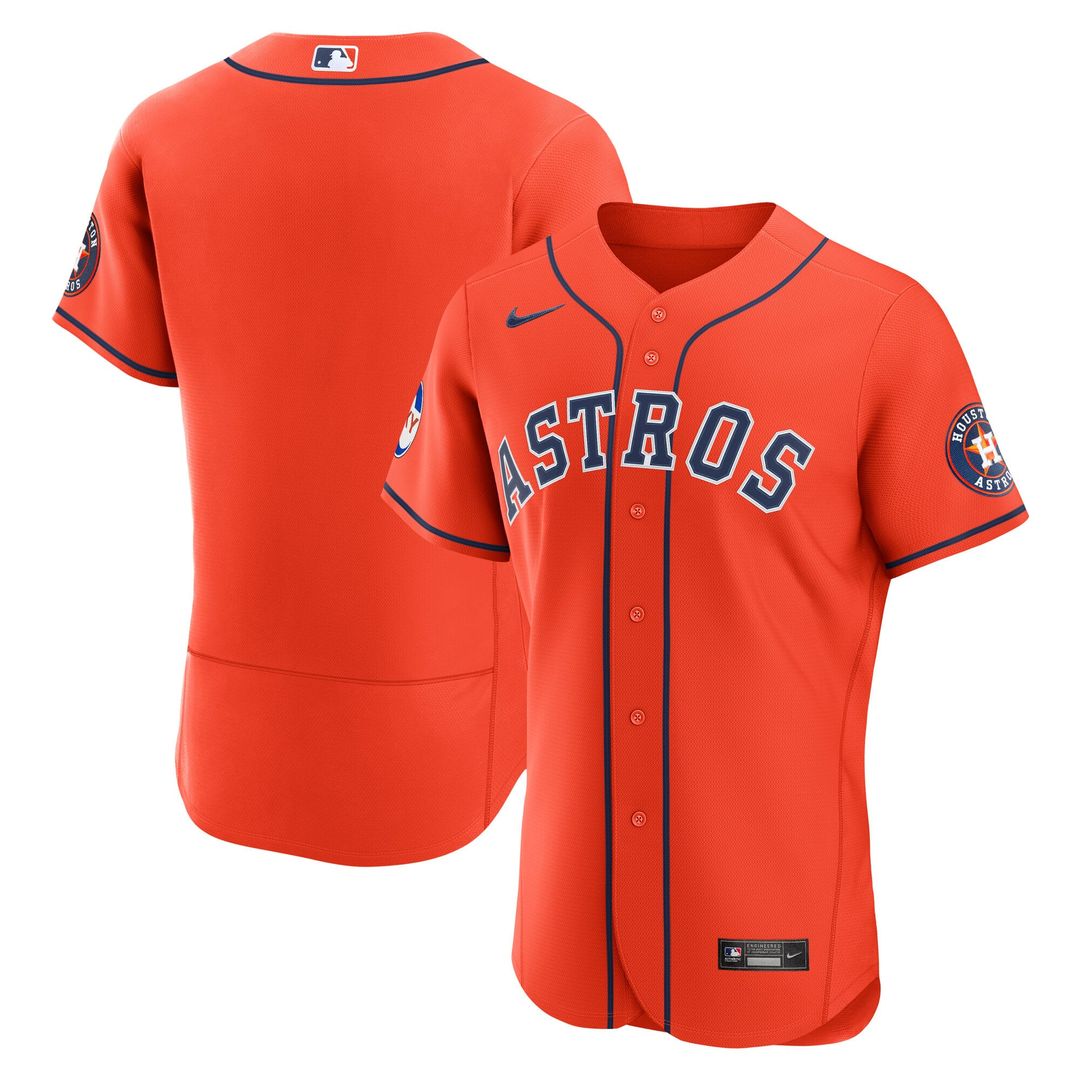 Men's Houston Astros Orange Alternate Sponsor Patch Jersey