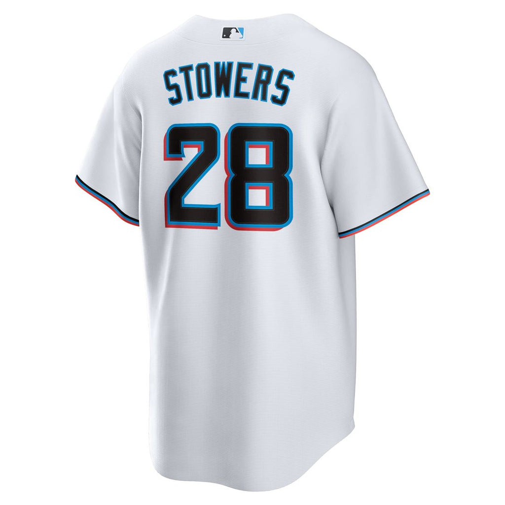 Men's Miami Marlins Kyle Stowers White Home Replica Jersey