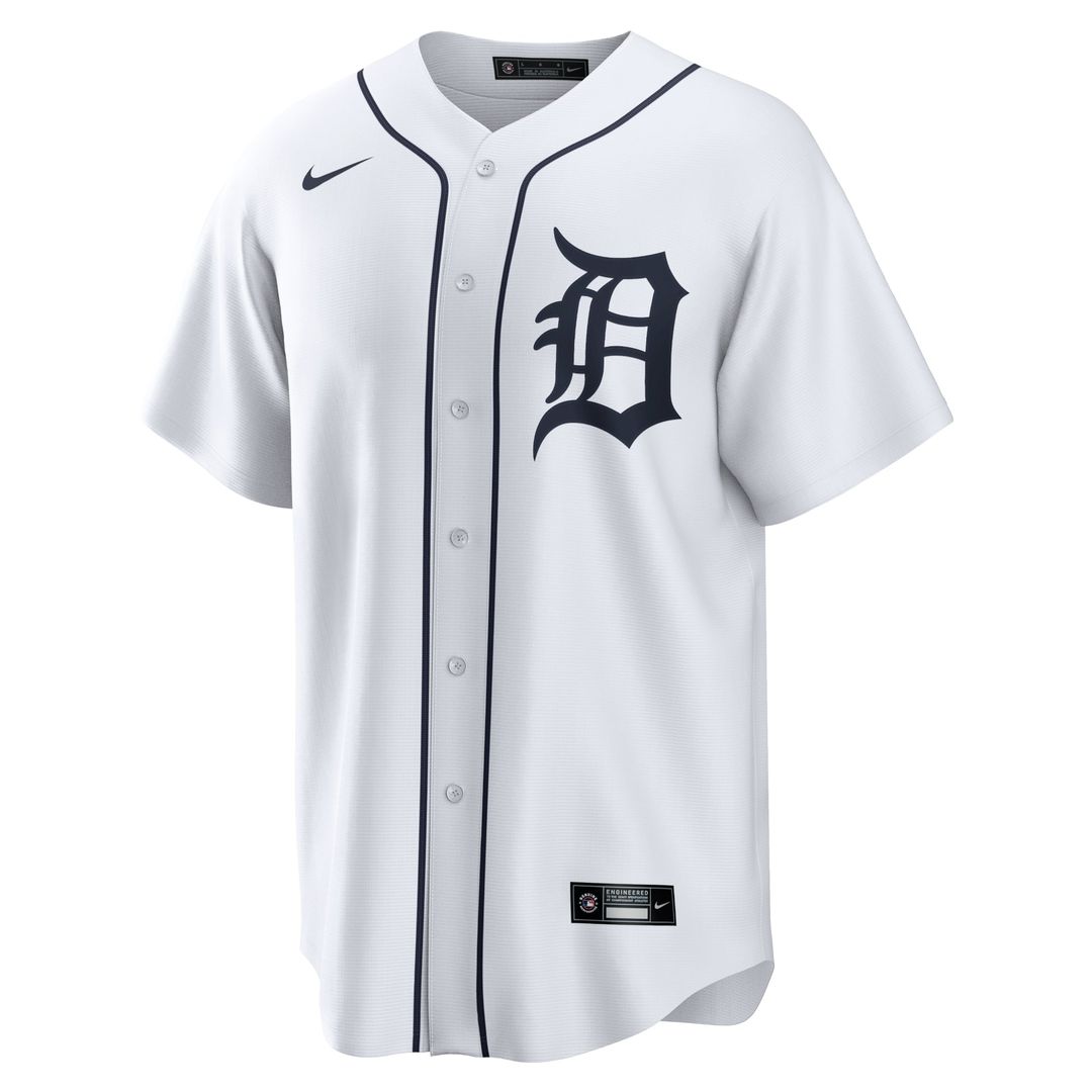 Men's Detroit Tigers White Home Replica Team Jersey