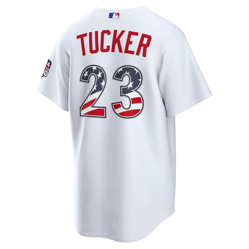 Fourth of July Men's Los Angeles Dodgers Kyle Tucker White USA 250 Stadium Jersey