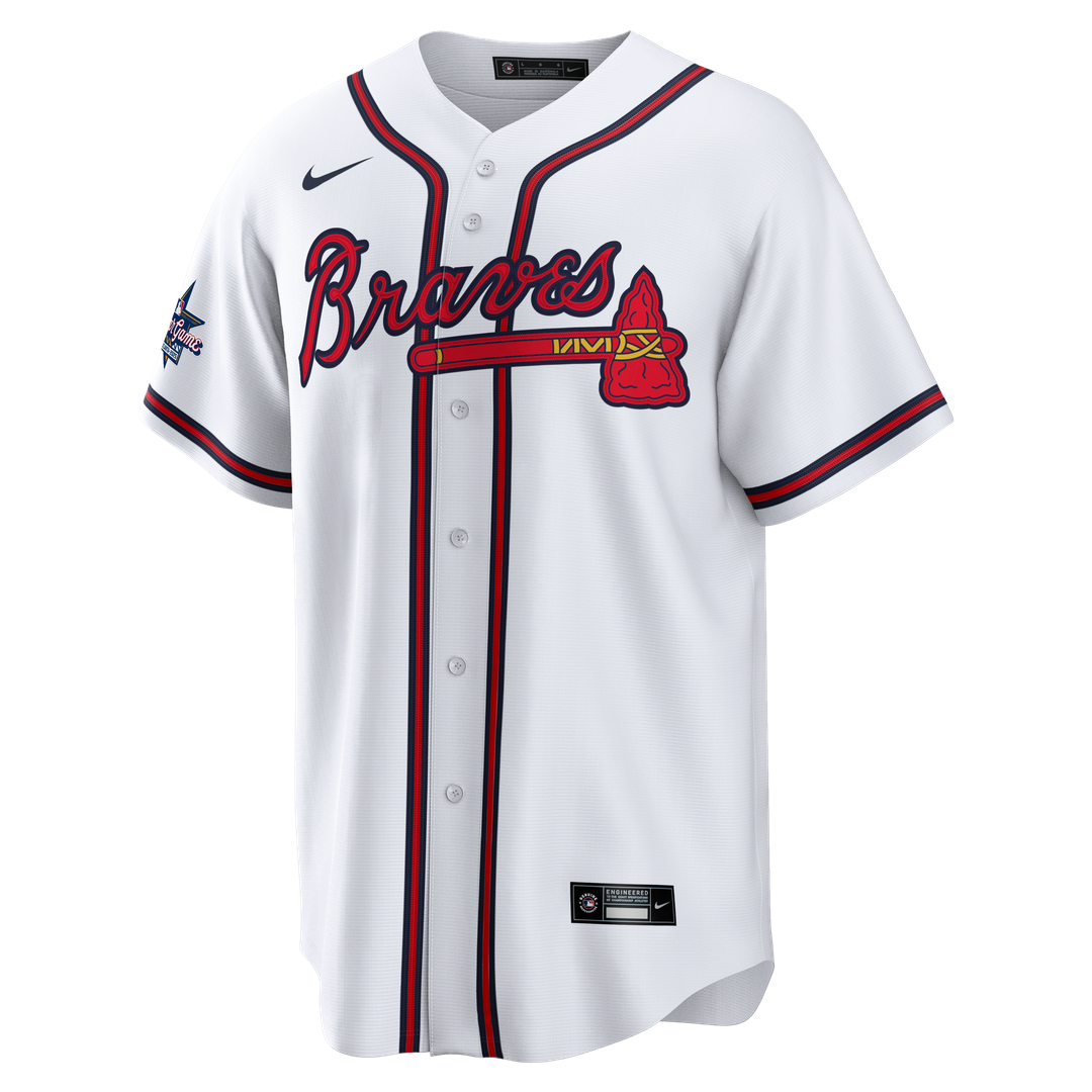 Men's Atlanta Braves Deion Sanders White Home Retired Player Replica Jersey