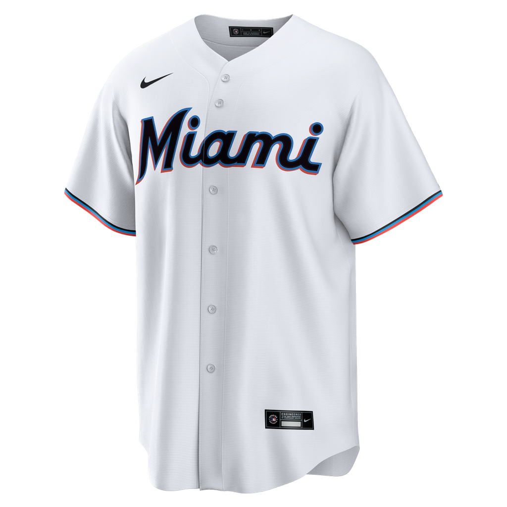 Men's Miami Marlins White Home Big & Tall Replica Jersey