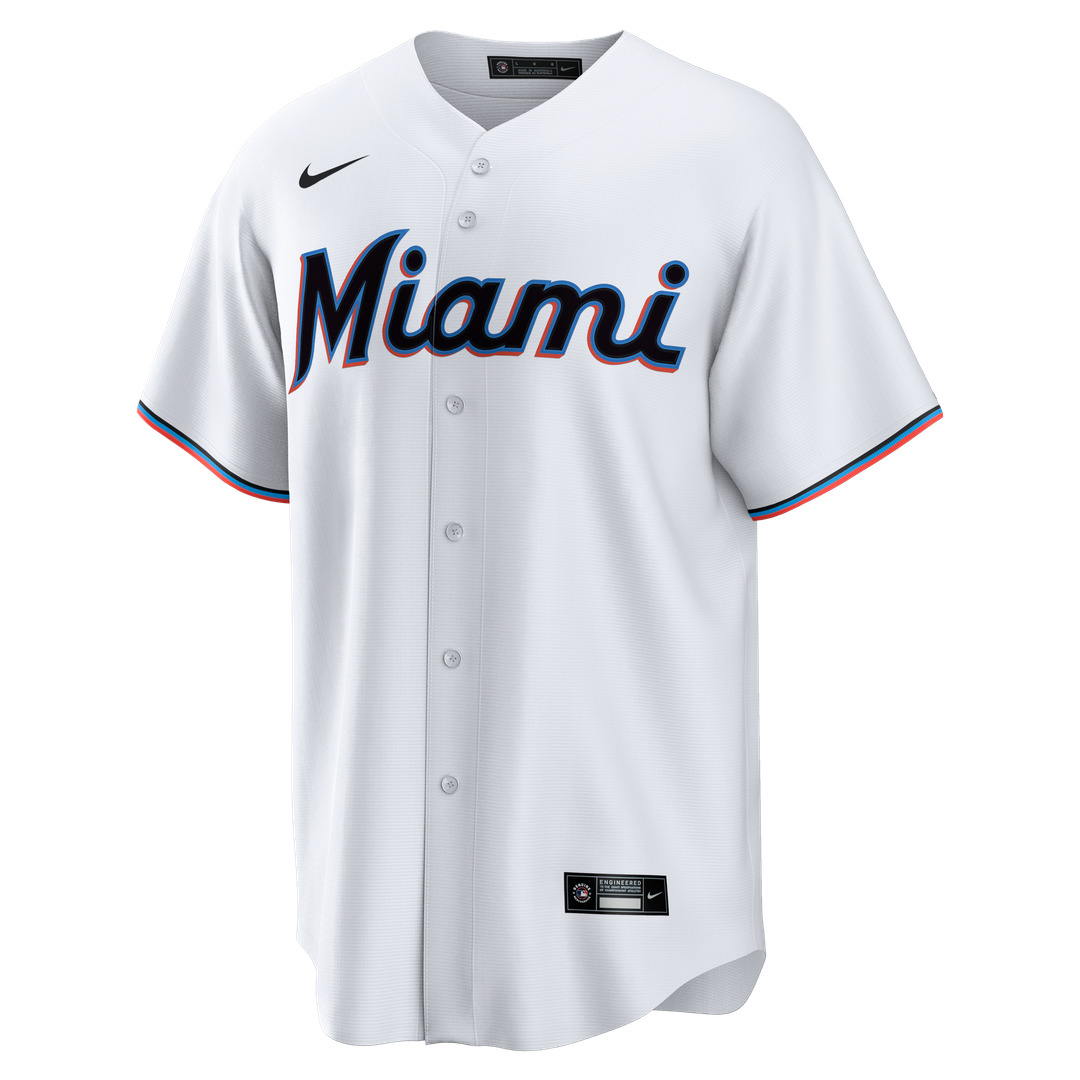 Men's Miami Marlins White Home Big & Tall Replica Jersey