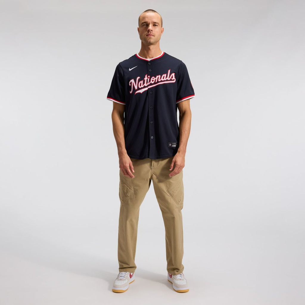 Men's Washington Nationals James Wood Navy Alternate Player Jersey