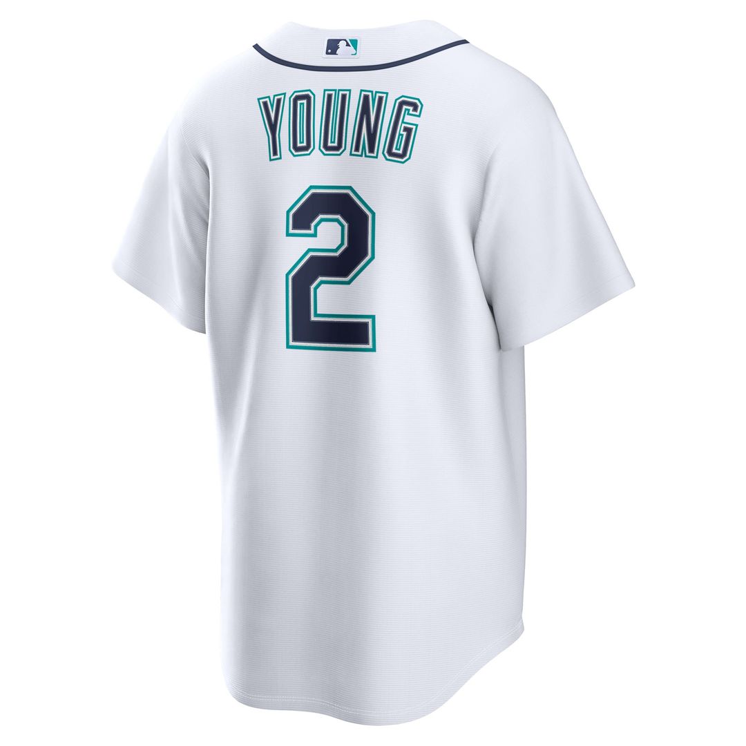 Men's Seattle Mariners Cole Young White Home Replica Jersey