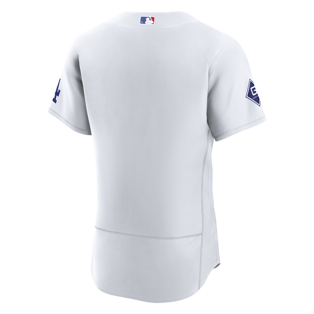 Men's Los Angeles Dodgers White Home Sponsor Patch Jersey
