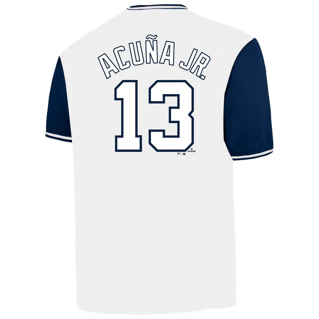 Men's Atlanta Braves Ronald Acuña Jr. Profile White Big & Tall Name & Number Jersey