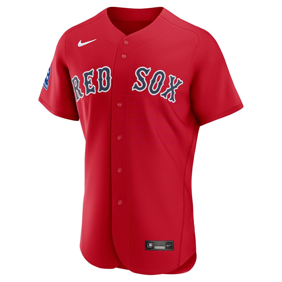 Men's Boston Red Sox Red Alternate Sponsor Patch Jersey