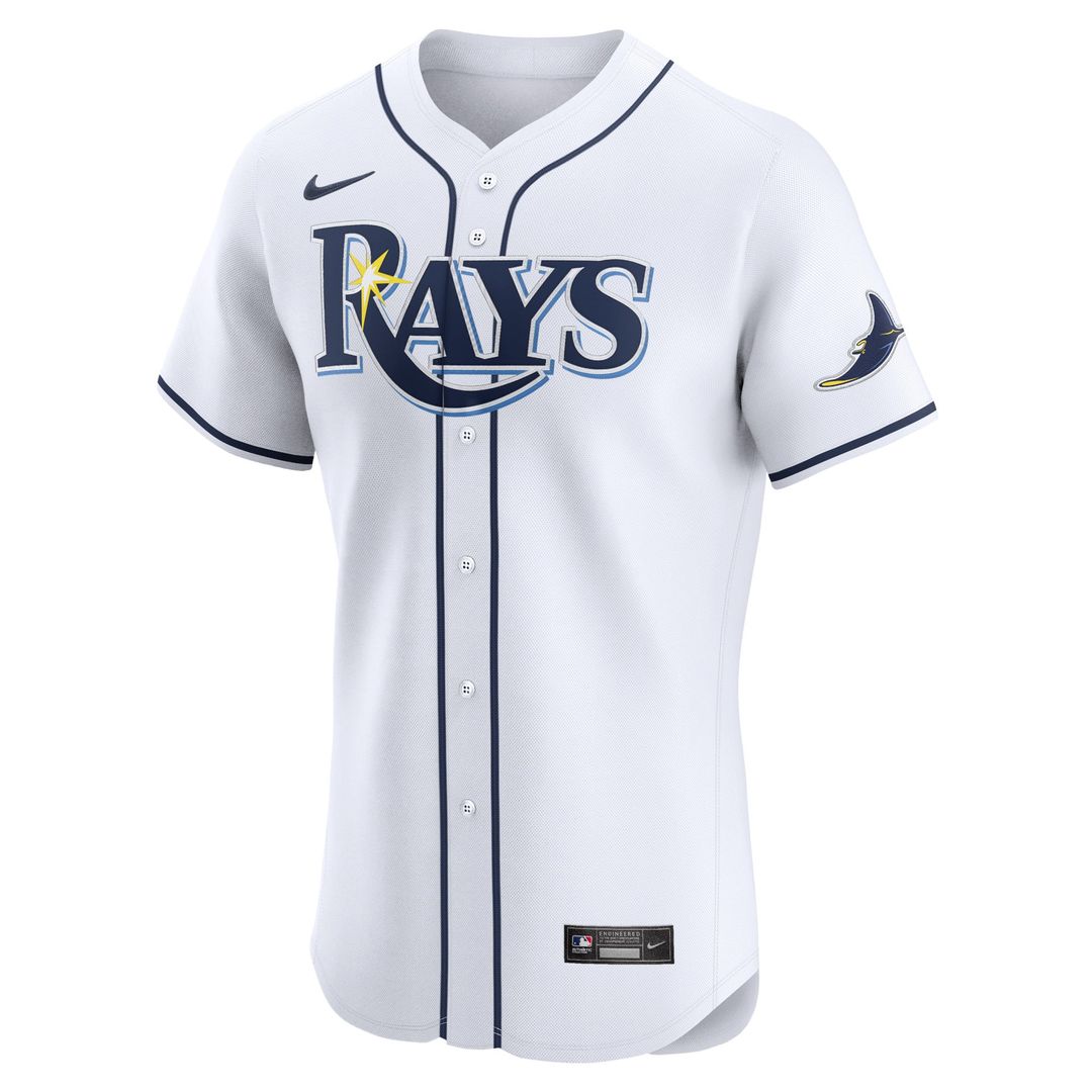 Men's Tampa Bay Rays Yandy Diaz White Home Elite Player Jersey