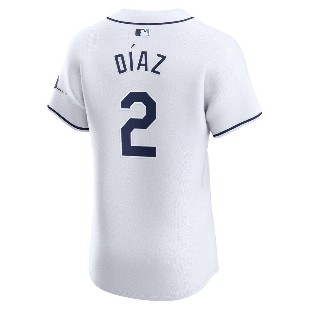 Men's Tampa Bay Rays Yandy Diaz White Home Elite Player Jersey