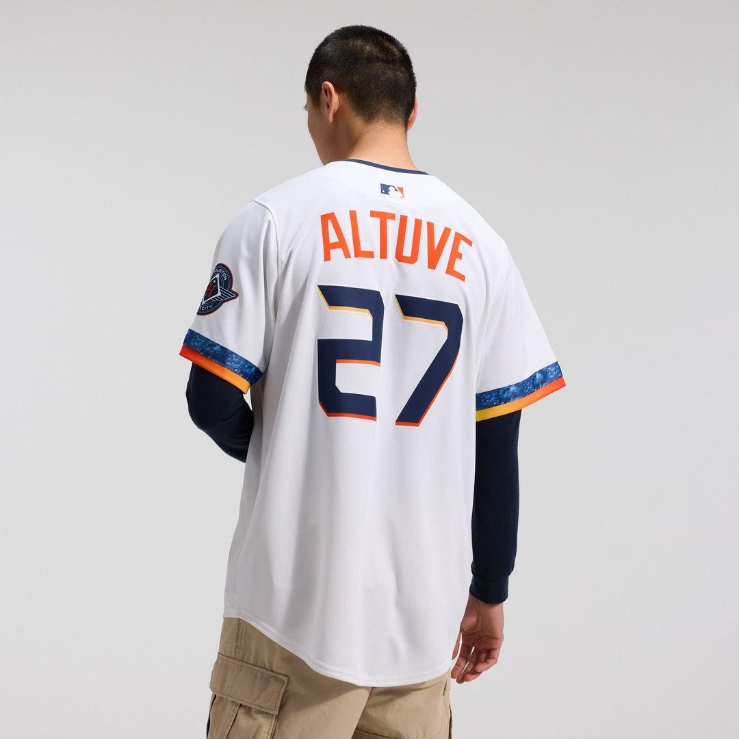 Men's Houston Astros Jose Altuve White 2025 City Connect Player Jersey