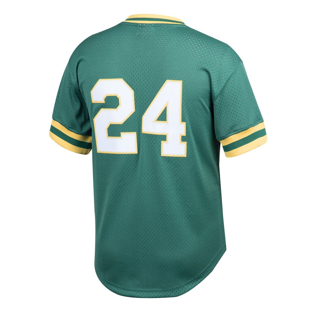 Men's Athletics Rickey Henderson Green Big & Tall Mesh Batting Practice Jersey