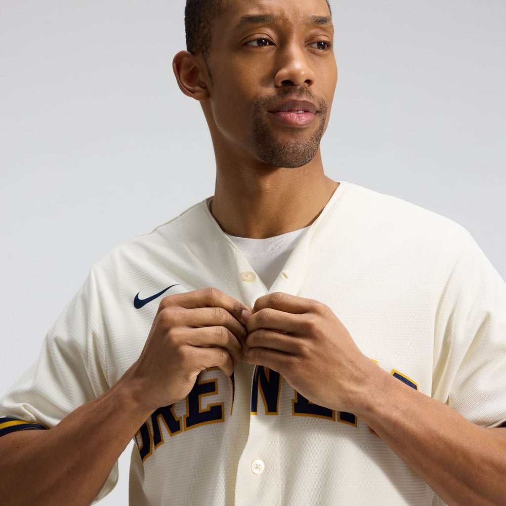 Men's Milwaukee Brewers Cream Home Replica Team Jersey