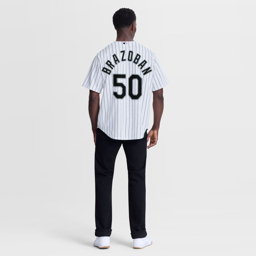 Men's Chicago White Sox Huascar Brazoban White Home Replica Jersey
