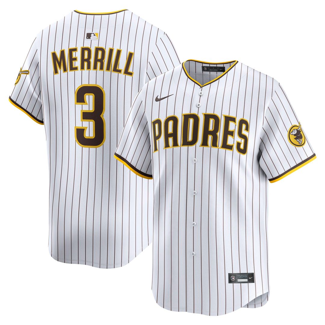 Men's San Diego Padres Jackson Merrill Brown Road Player Jersey