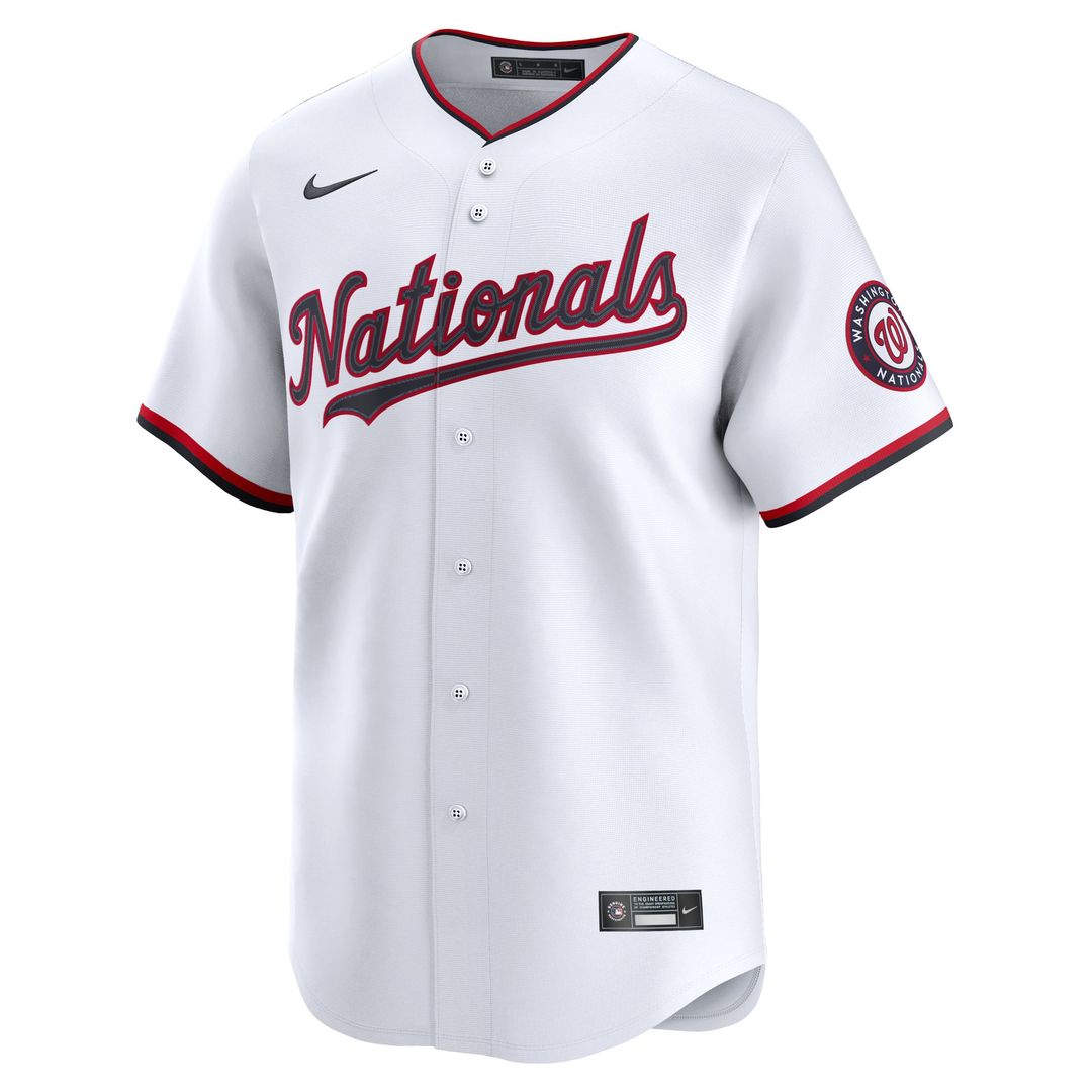 Men's Washington Nationals James Wood White Home Jersey