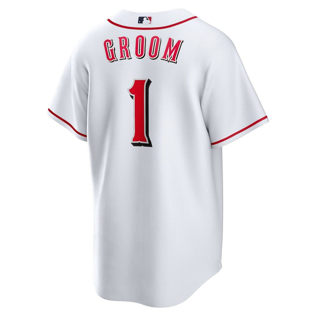 Men's Cincinnati Reds White #1 Groom Home Replica Jersey