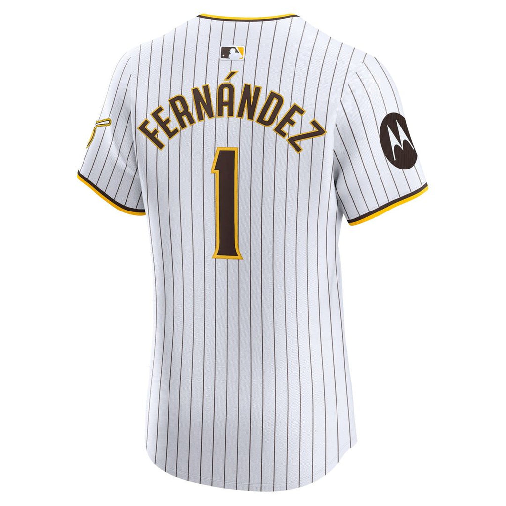 Men's San Diego Padres Tony Fernández White Home Elite Sponsor Patch Player Jersey