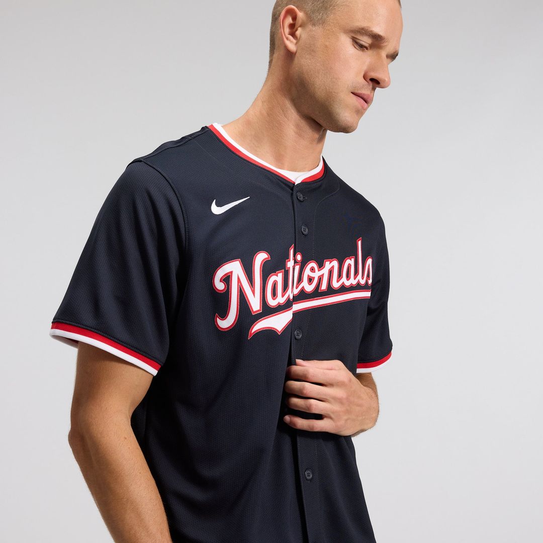 Men's Washington Nationals James Wood Navy Alternate Player Jersey