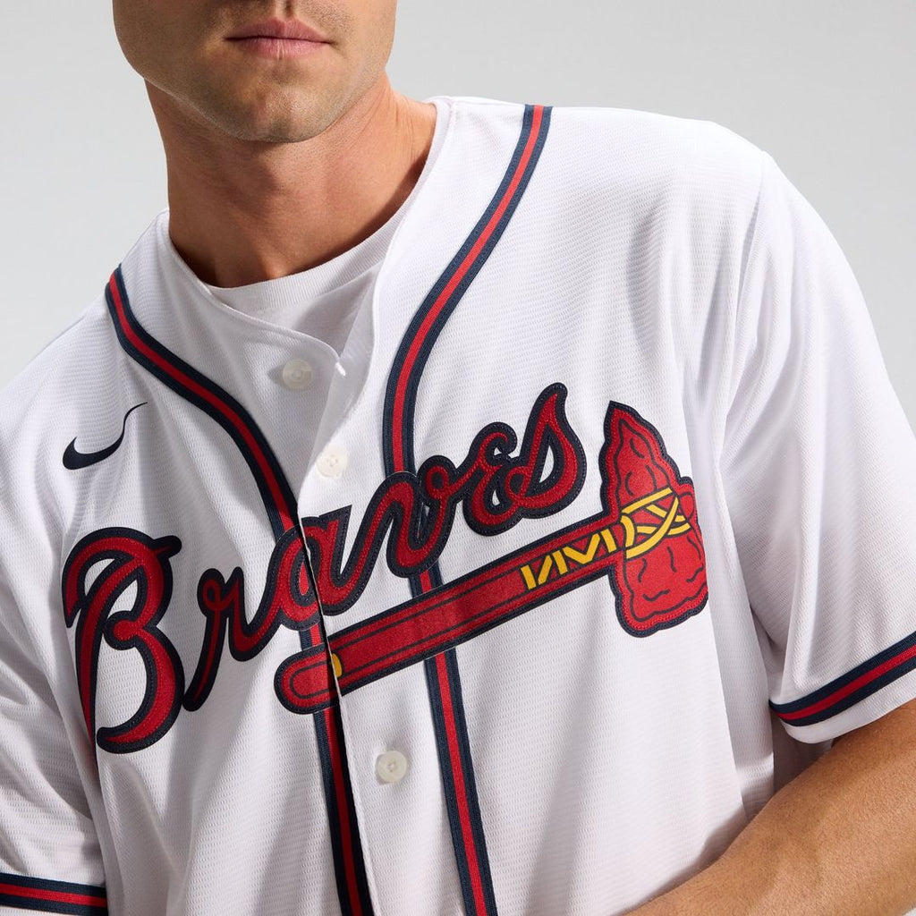 Men's Atlanta Braves White Home Replica Team Jersey