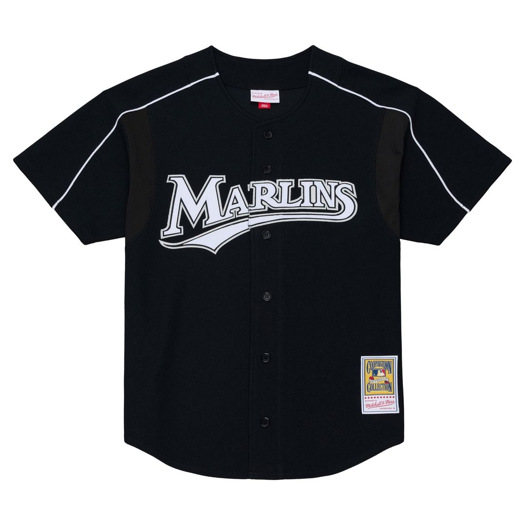 Men's Florida Marlins Miguel Cabrera Black 2003 Mesh Batting Practice Button-Up Jersey