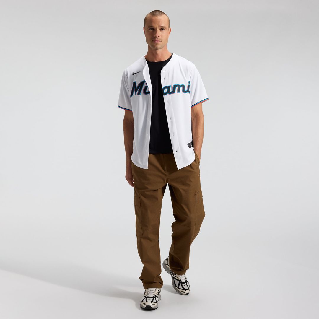 Men's Miami Marlins White Home Replica Team Jersey