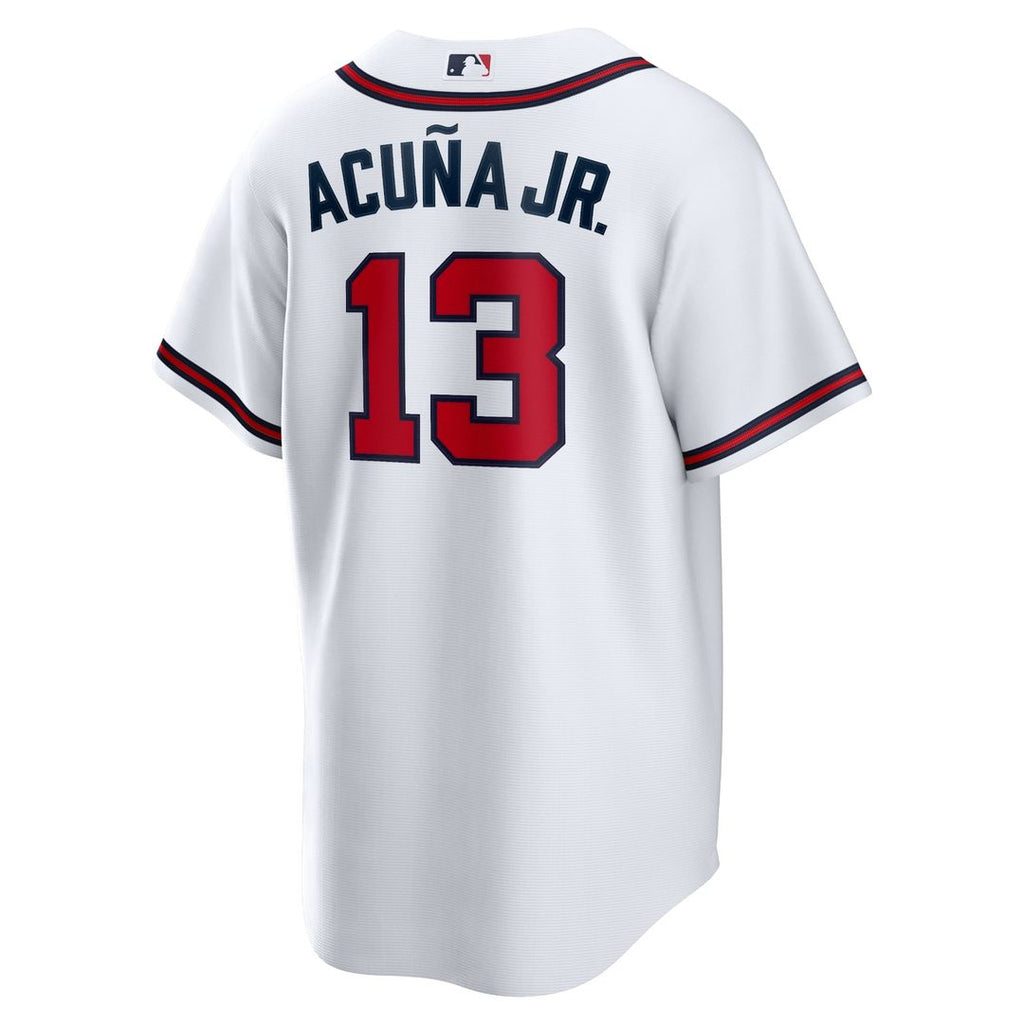 Men's Atlanta Braves Ronald Acuna Jr. White Home Replica Player Name Jersey
