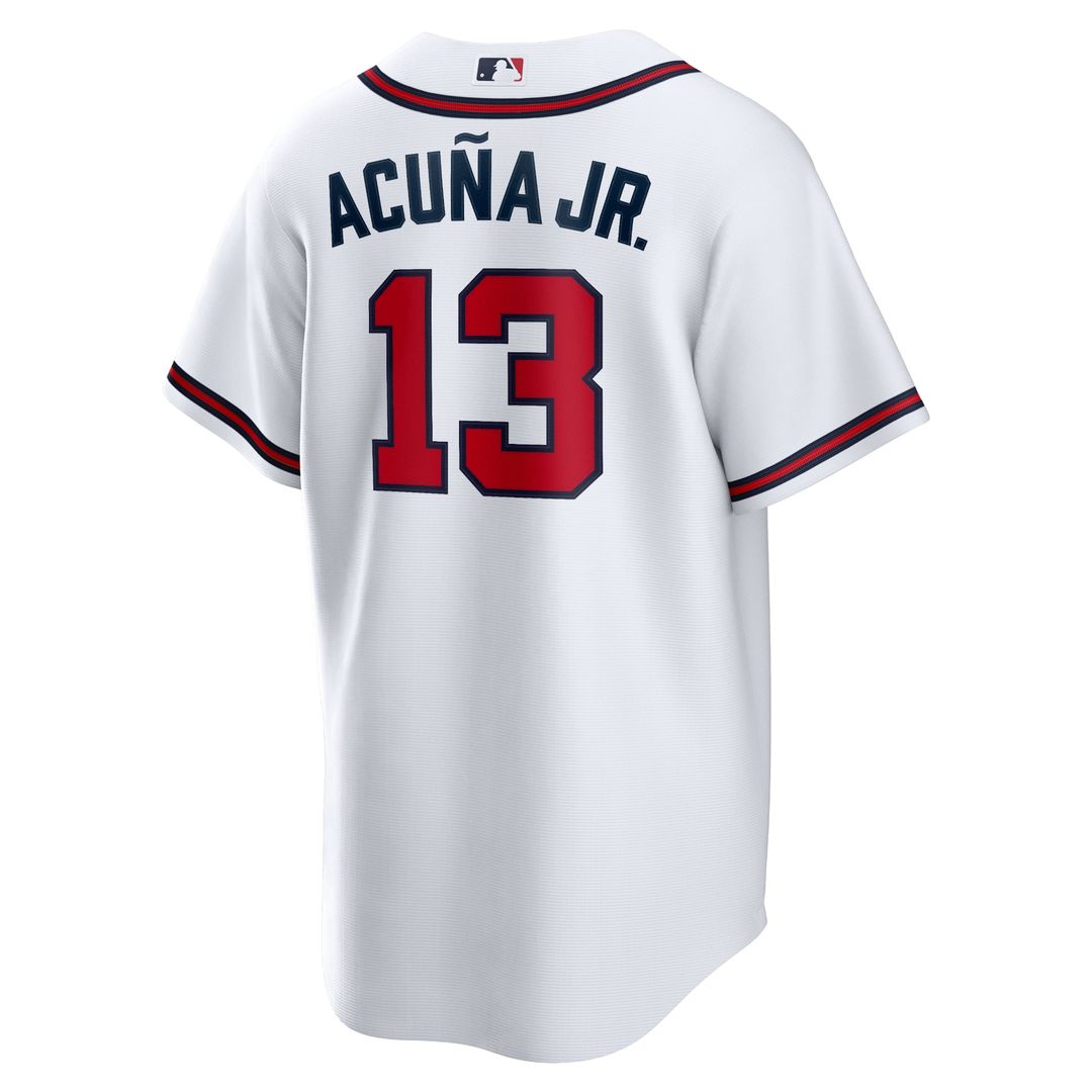 Men's Atlanta Braves Ronald Acuna Jr. White Home Replica Player Name Jersey