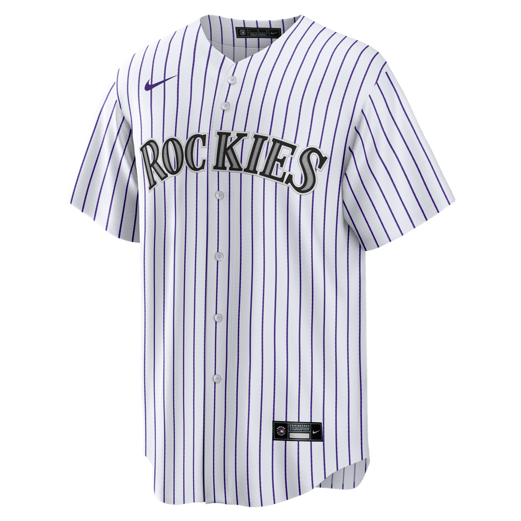 Men's Colorado Rockies White Home Big & Tall Replica Jersey