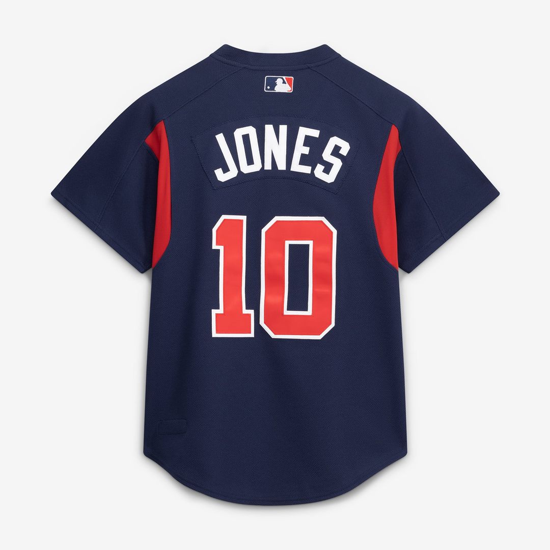 Men's Atlanta Braves Chipper Jones Navy Batting Practice Jersey