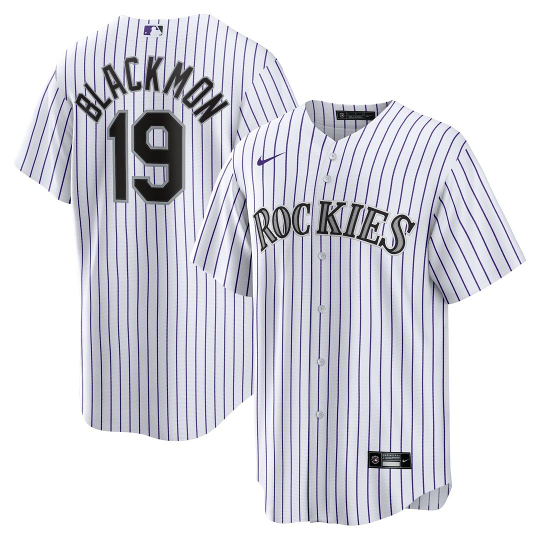 Men's Colorado Rockies Charlie Blackmon White Home Replica Player Name Jersey