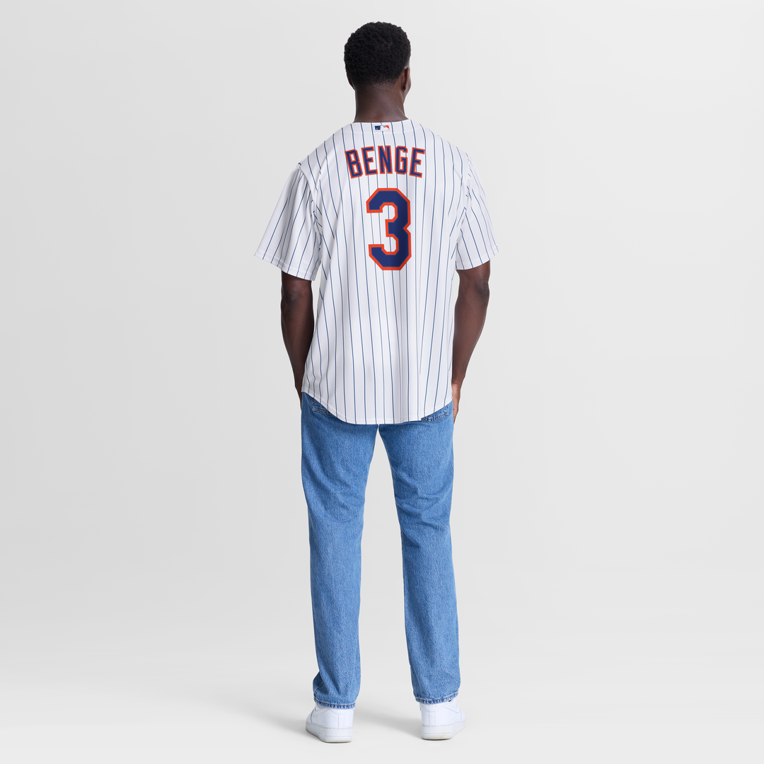 Men's New York Mets Carson Benge White Home Replica Jersey