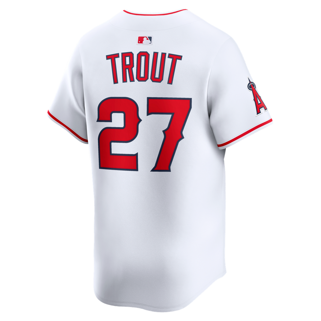 Men's Los Angeles Angels Mike Trout White Home Player Jersey