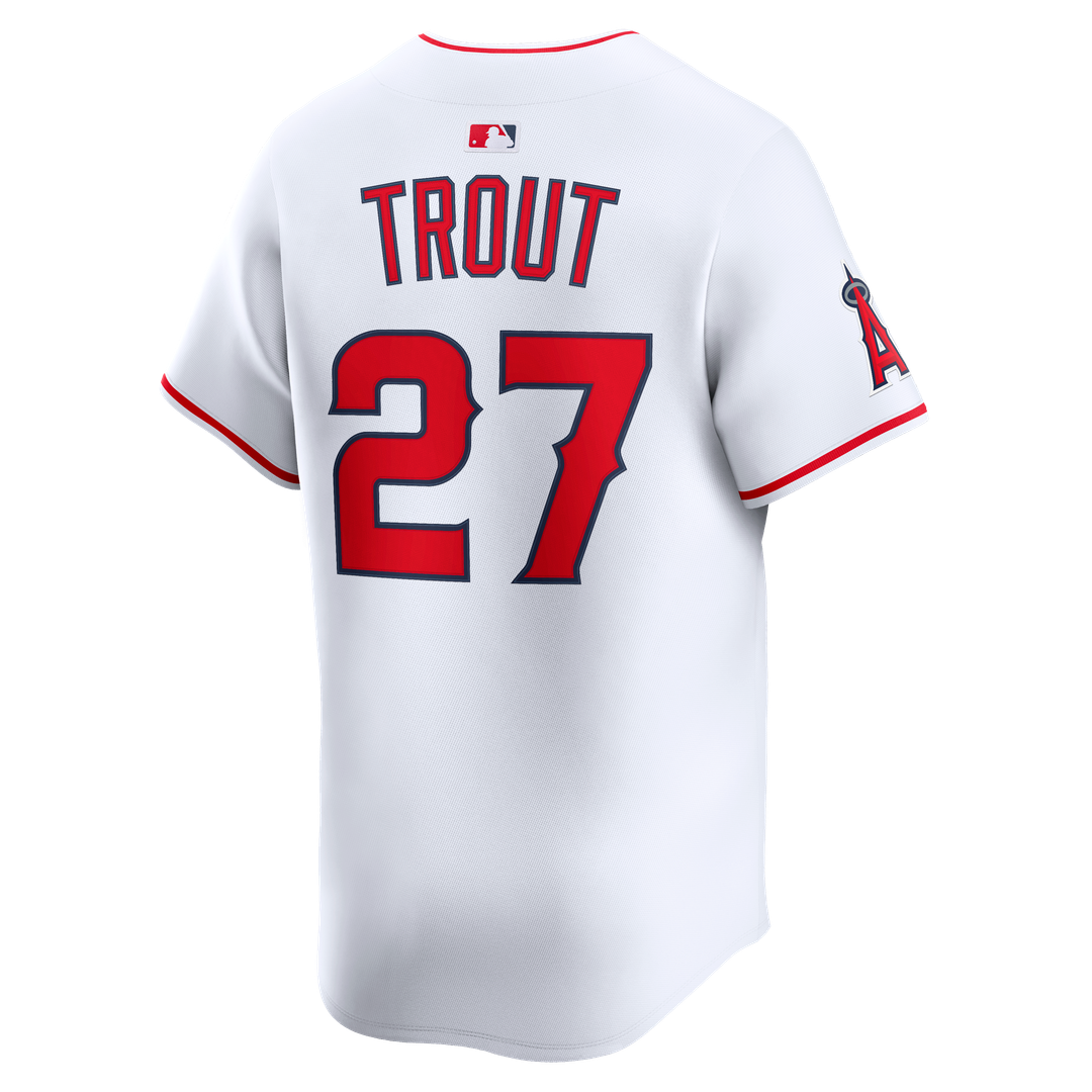 Men's Los Angeles Angels Mike Trout White Home Player Jersey