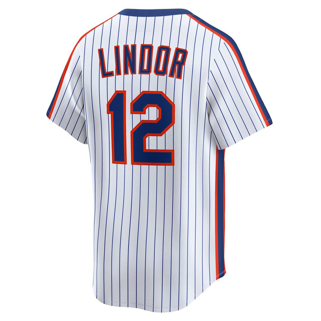 Men's New York Mets Francisco Lindor White Throwback Jersey