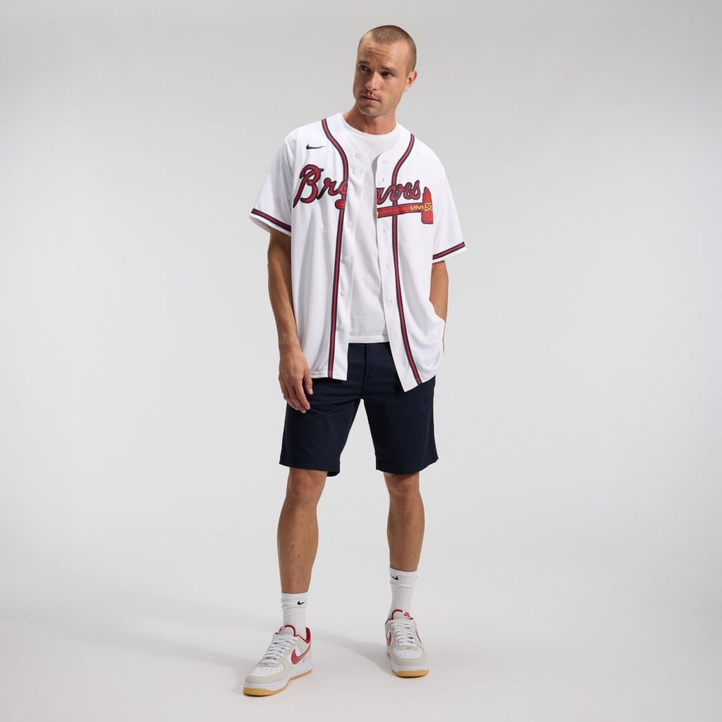 Men's Atlanta Braves White Home Replica Team Jersey