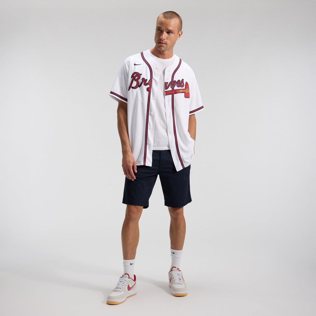 Men's Atlanta Braves White Home Replica Team Jersey