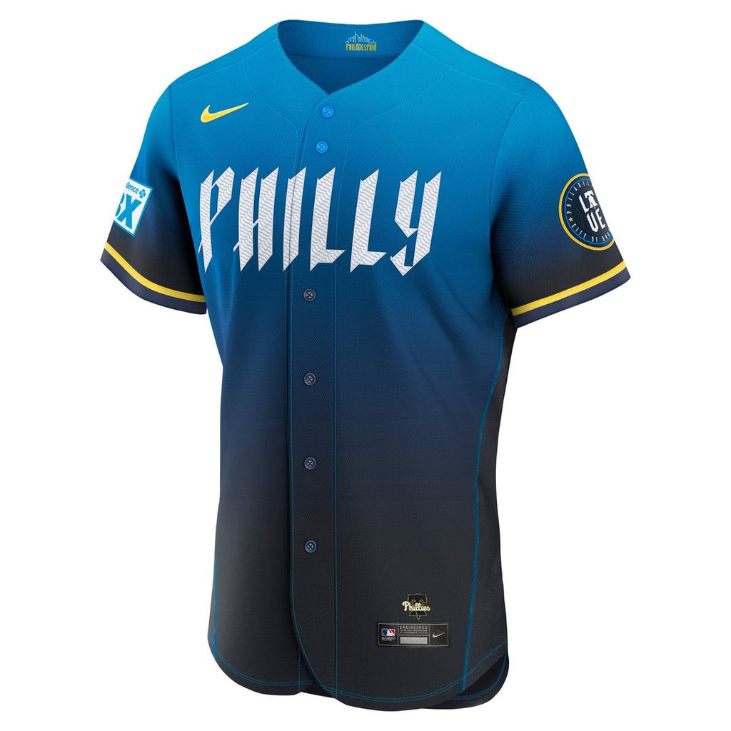Men's Philadelphia Phillies Navy City Connect Sponsor Patch Jersey
