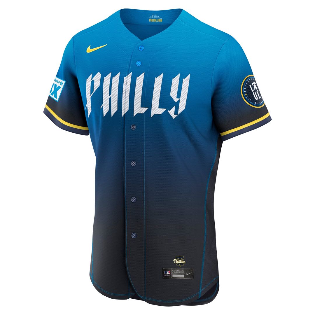 Men's Philadelphia Phillies Navy City Connect Sponsor Patch Jersey