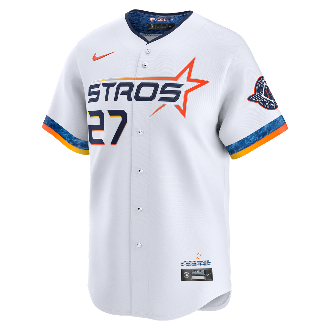 Men's Houston Astros Jose Altuve White 2025 City Connect Player Jersey