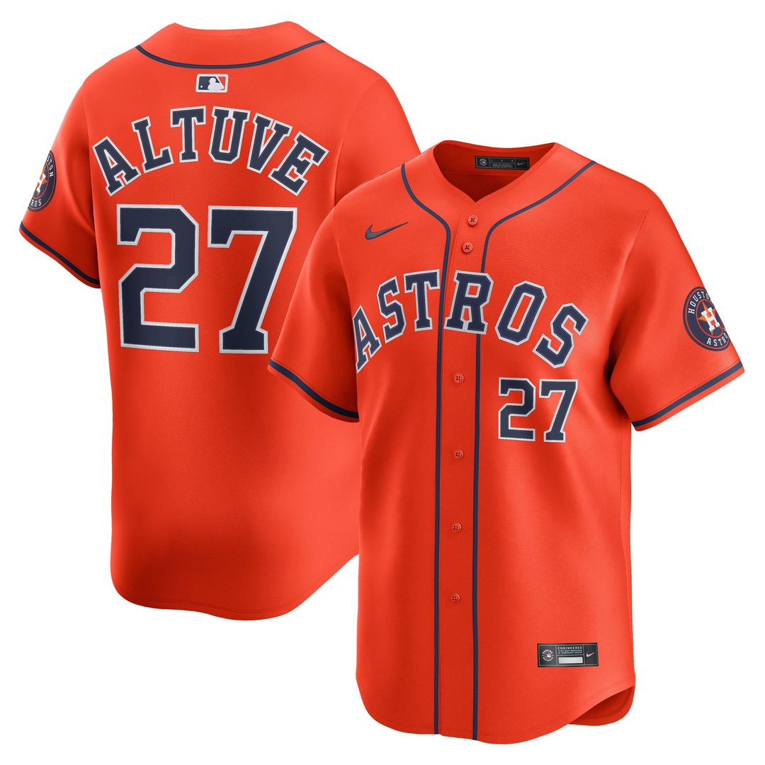 Men's Houston Astros Jose Altuve Orange Alternate Player Jersey